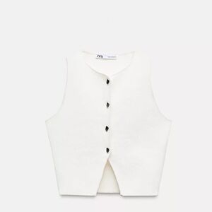 Zara Kids Cream Buttoned Vest